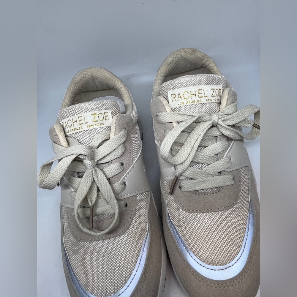 Rachel Zoe Sophie Tan Cream Lace Up Fashion Sneakers US Size 9 - Picture 11 of 13